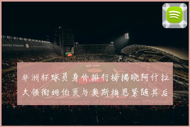 非洲杯球员身价排行榜揭晓阿什拉夫领衔姆伯莫与奥斯梅恩紧随其后